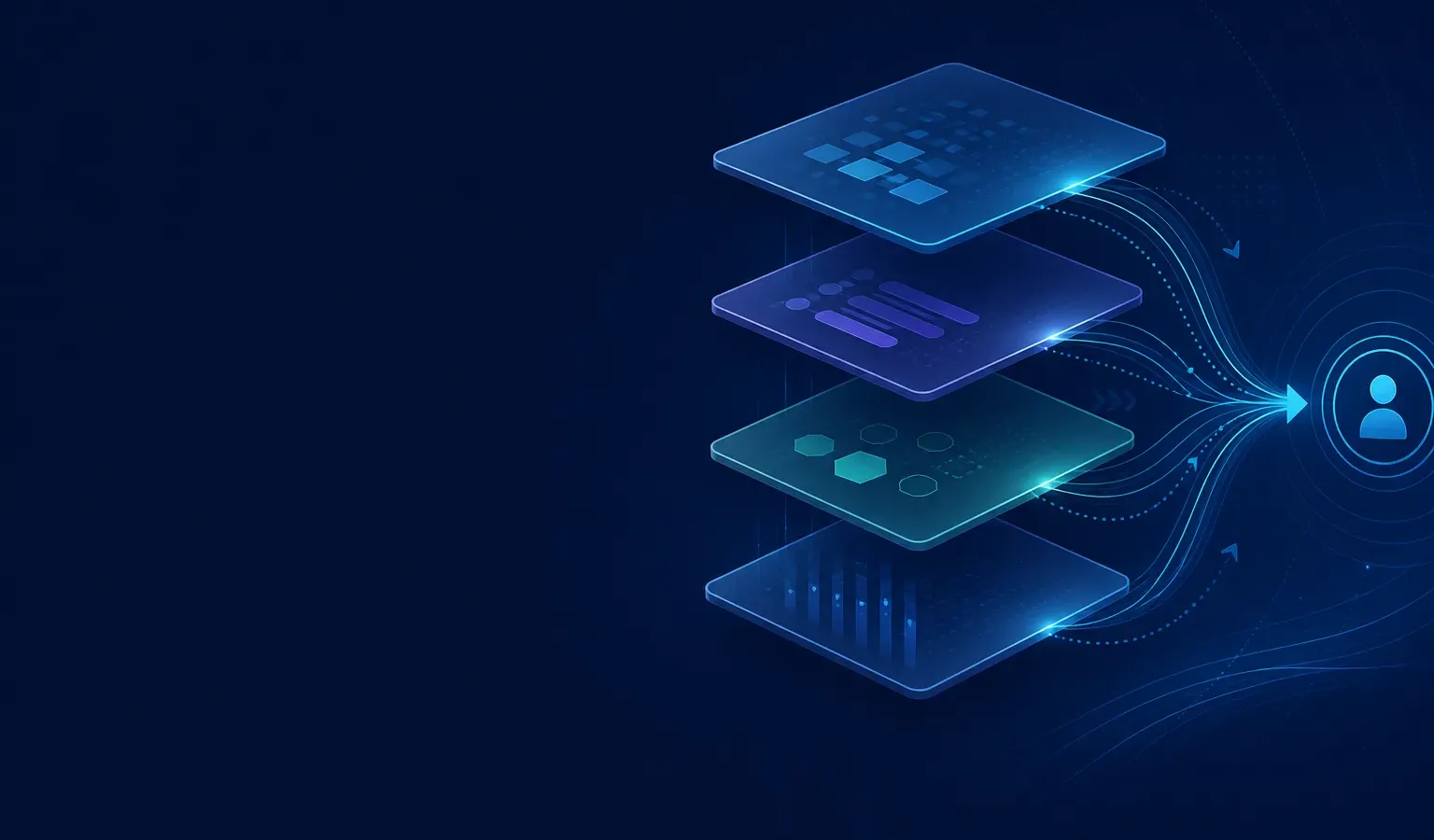 Deep navy Chinaready Insights cover with a right-weighted four-layer goal-to-channel stack; left field open for title scrim; no headline text in the image.
